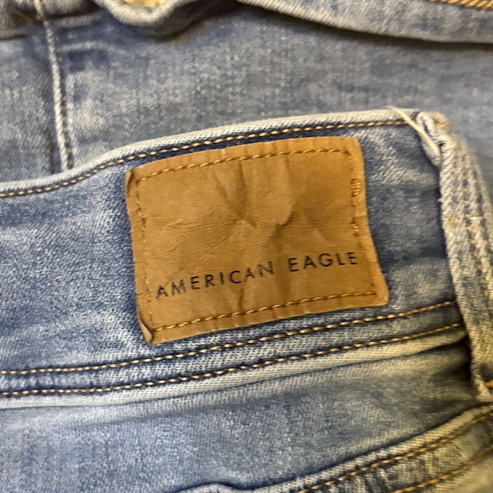 American Eagle Jeans Womens 14 Blue Kick Boot Bootcut Mid Rise Stretch Faded - Picture 11 of 15